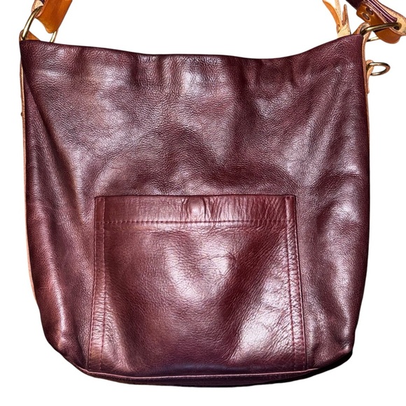 CORONADO Brown Red Leather Hobo Shoulder Bag Concealed Carry Vintage Made In USA - Picture 5 of 15